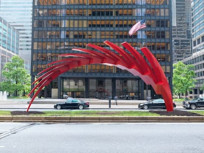 Una de las siete esculturas de Santiago Calatrava en Park Avenue.