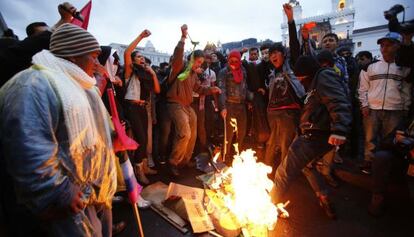 Protesta en contra del Gobierno de Correa, 19 de marzo.