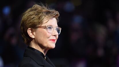 Annette Bening en la presentación de la película 'Las estrellas no mueren en Liverpool' en Londres.