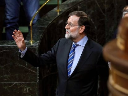 Mariano Rajoy, durante el Pleno de aporbación de los Presupuestos. 