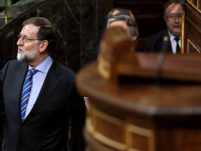 Mariano Rajoy, durante el Pleno de aporbación de los Presupuestos. 