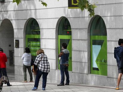 Oficina de Bankia durante el estado de alarma