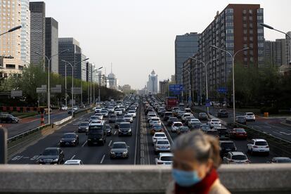 Atascos en Pekín, China, durante el mes de abril. 2020.