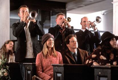 Escena de la película 'Love Actually', con Laura Linney y Colin Firth (2003).