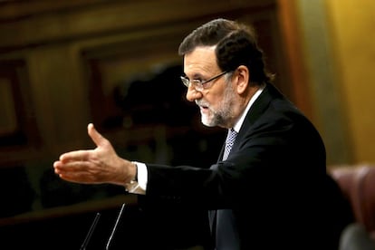 Mariano Rajoy durante su intervención en la segunda jornada del debate.