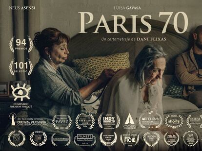 Cartel promocional del cortometraje 'París 70'.