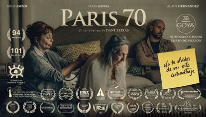 Cartel promocional del cortometraje 'París 70'.