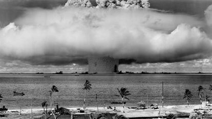 A nuclear weapons test in the Pacific.