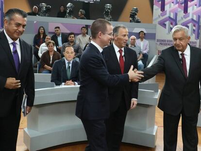 Los candidatos en el último debate electoral en México. 