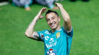 Andrés Guardado, el 23 de enero pasado, durante su presentación como futbolista del León.