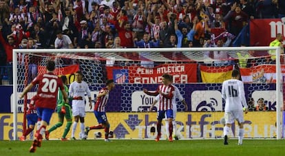 Vietto celebra el gol del empate contra el Madrid este domingo.