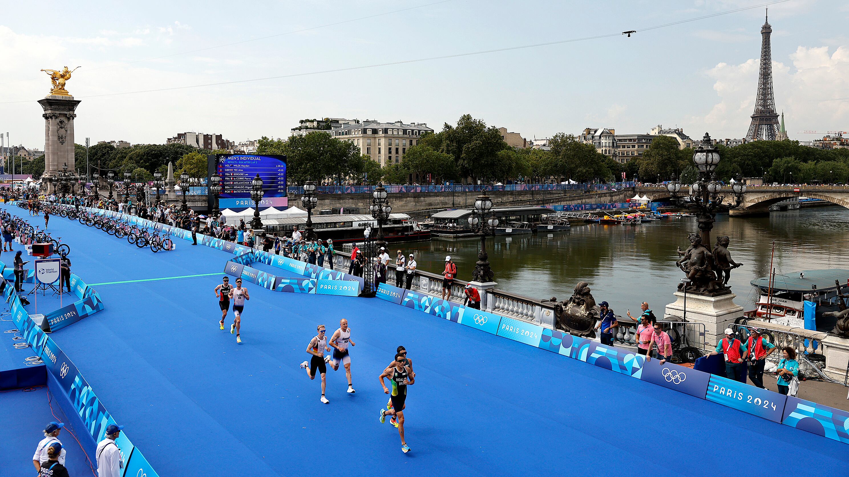 Imagen de la prueba masculina de triatlón. 