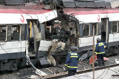 El vagón en el que explotó una mochila el 11-M en la estación de Santa Eugenia.
