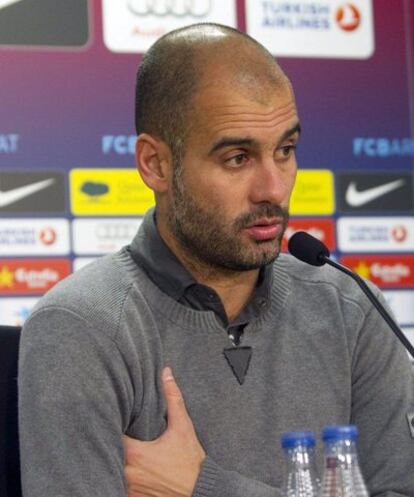 Guardiola, durante la rueda de prensa.