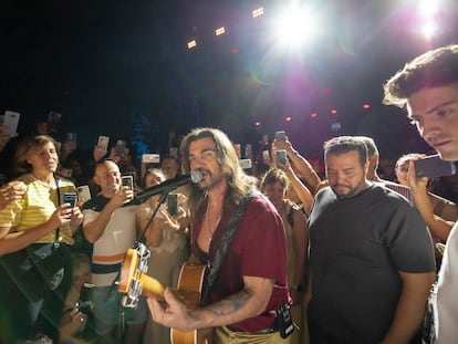 Juanes, durante un momento de su concierto en Madrid.