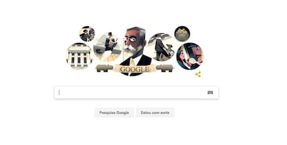 Doodle em homenagem ao escritor brasileiro Machado de Assis.