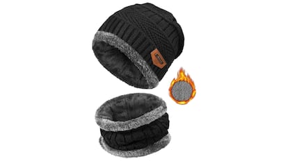 Set de gorro y budanda con forro interior extrasuave y diseño unisex