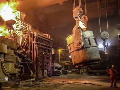 Acer&iacute;a de la planta de ArcelorMittal en Zum&aacute;rraga (Gipuzkoa), ahora cerrada por las exportaciones de China.