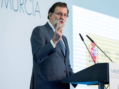 El presidente del Gobierno Mariano Rajoy, este mi&eacute;rcoles en Murcia. 
