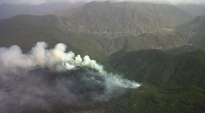 Imagen del incendio forestal en La Gomera.