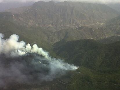 Imagen del incendio forestal en La Gomera. 