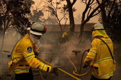 Bomberos en Balmoral, al suroeste de Sídney.