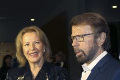 'Frida' Lyngstad y Björn Ulvaeus, miembros de Abba, en la Tate Modern.