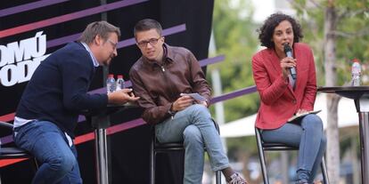 Xavier Doménech, Íñigo Errejón y Nagua Alba.
