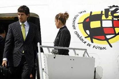 Raúl ha encabezado la llegada de España a Dortmund.
