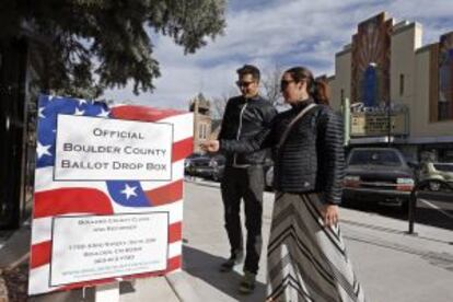 Buzón de votación en Boulder, Colorado donde se puede votar por anticipado desde hace dos semanas.