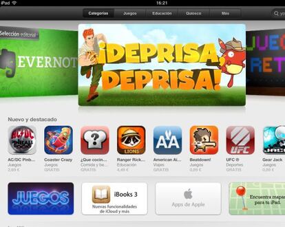 Portada de la AppStore en un iPad mini