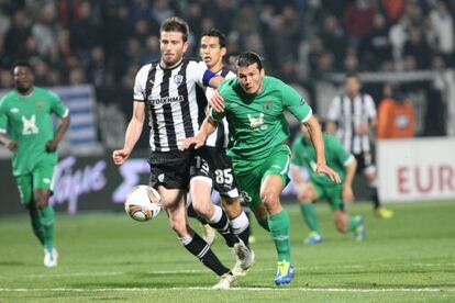 Nelson Valdez, durante un partido con el Rubin Kazan.