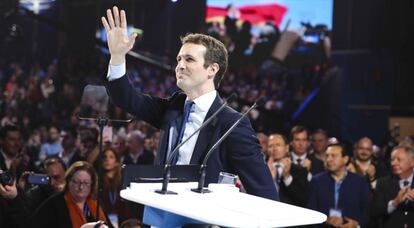 Pablo Casado, durante la convención del PP.