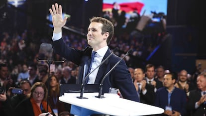 Pablo Casado, durante la convención del PP.