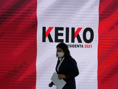 La candidata a la presidencia de Perú Keiko Fujimori durante la rueda de prensa en la que pidió la impugnación de medio millón de votos, el miércoles en Lima.