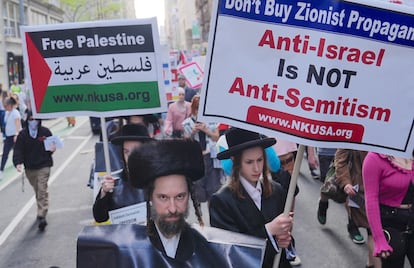 Manifestación propalestina en Nueva York (EE UU)