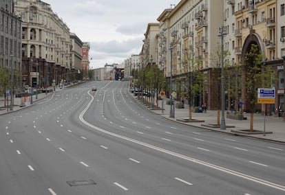 La calle Tverskaya de Moscú. 