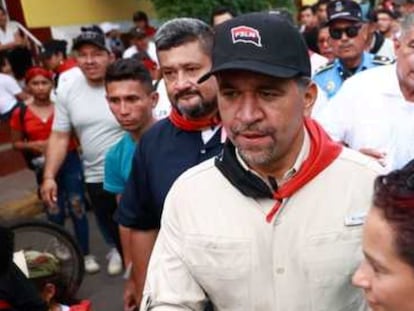 León Fredy Muñoz en la marcha, en Nicaragua, el pasado 7 de julio de 2023.