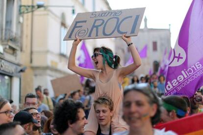Primer desfile del orgullo gay celebrado en Venencia, el 28 de junio de 2014.