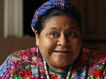 Rigoberta Menchú, ayer en Madrid durante la entrevista.