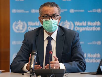El director general de la Organización Mundial de la Salud (OMS), Tedros Adhanom Ghebreyesus, durante una reunión del Comité de Emergencias de la OMS en Ginebra el 14 de enero.