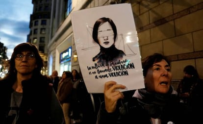 Protestas en diciembre de 2018 en Bilbao contra una de las últimas decisiones judiciales sobre La Manada de Pamplona.