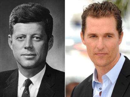 El expresidente estadounidense John Fitzgerald Kennedy y el actor Matthew McConaughey