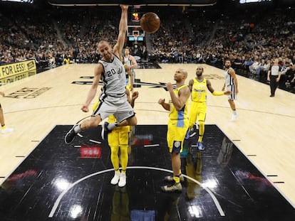 Ginóbili en el último partido ante Denver.