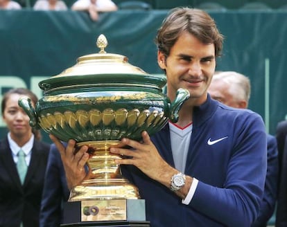 Federer, coronado en Halle.