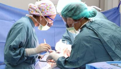 Un trasplante al Hopital Vall de Hebrón.