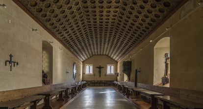 El refectorio, donde se comparten las comidas con los monjes jerónimos.