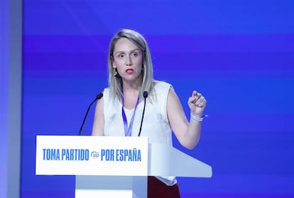 La eurodiputada del PP Alma Ezcurra interviene en la segunda jornada del Congreso del Partido Popular.