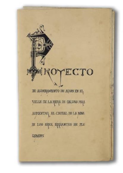 Primera página del proyecto de Antoni Gaudí del 1878.