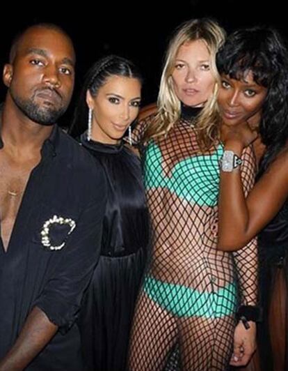 Kanye West, Kim Kardashian, Kate Moss y Naomi Campbell.